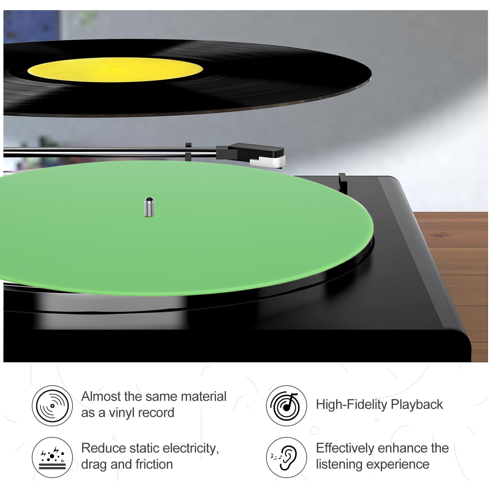 Record Platter Slipmat Acrylic - Vinyl Record Cleaner ulasan dan harga