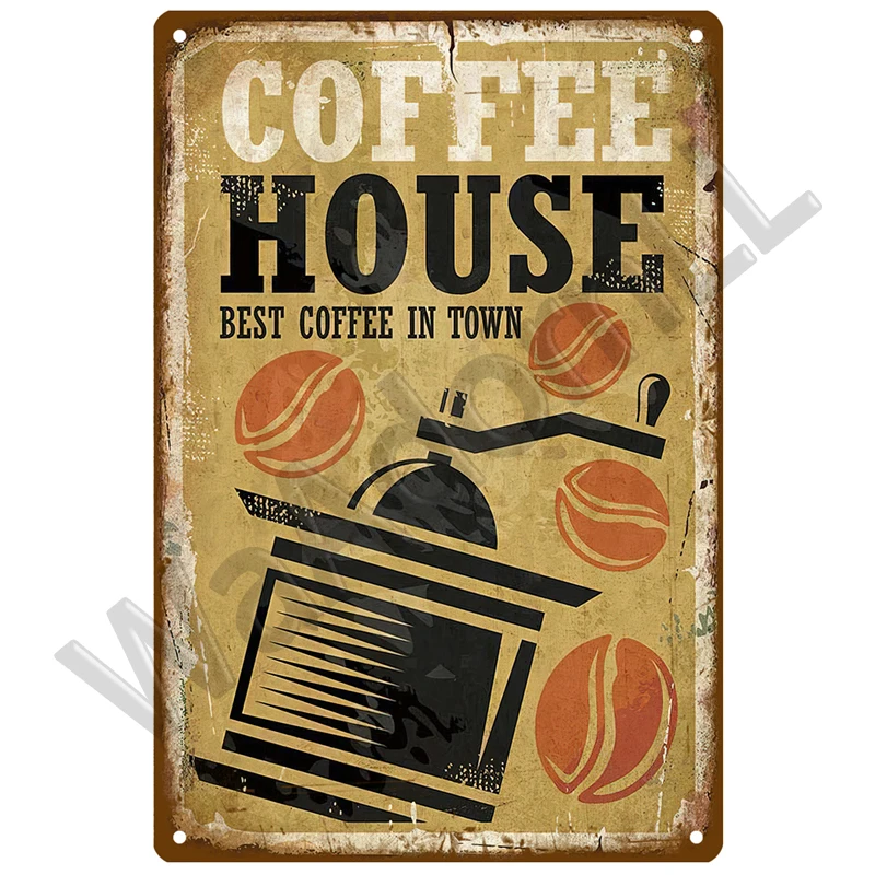 Metal Sign Retro Decor Coffee  - Vintage Collectible Plates ulasan dan harga