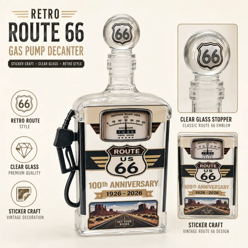 US Route 66 Glass Whiskey Deca - Vintage Collectible Liquor Bottles ulasan dan harga