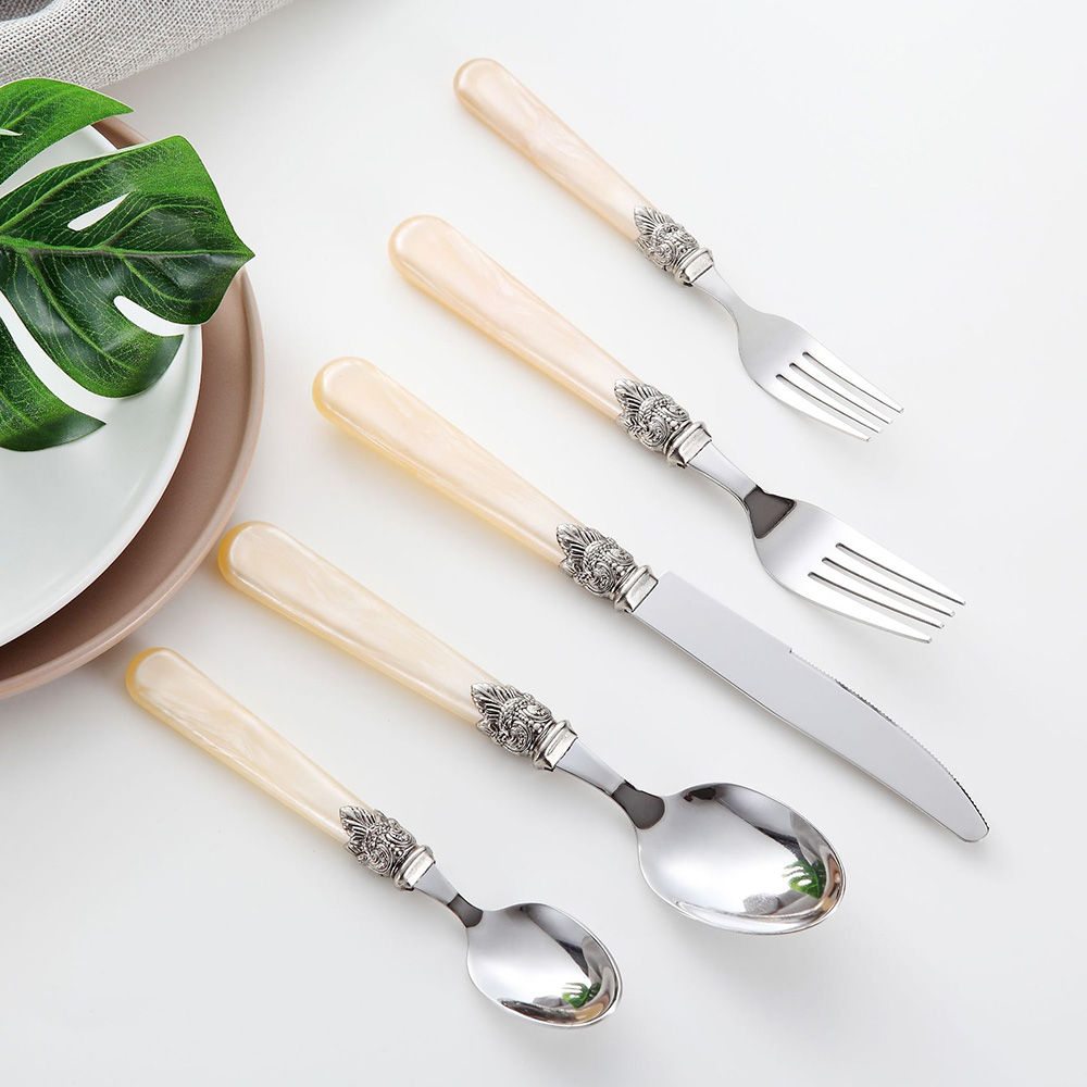5pcs Vintage Cutlery Set Acryl - Vintage Collectible Spoons ulasan dan harga